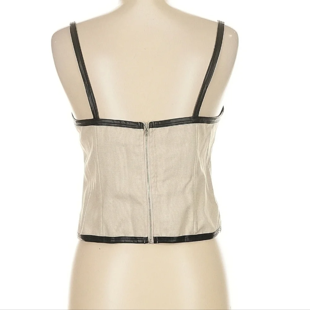 Princess Polly Thalorien Top Beige with Black Trim, Size US 8
